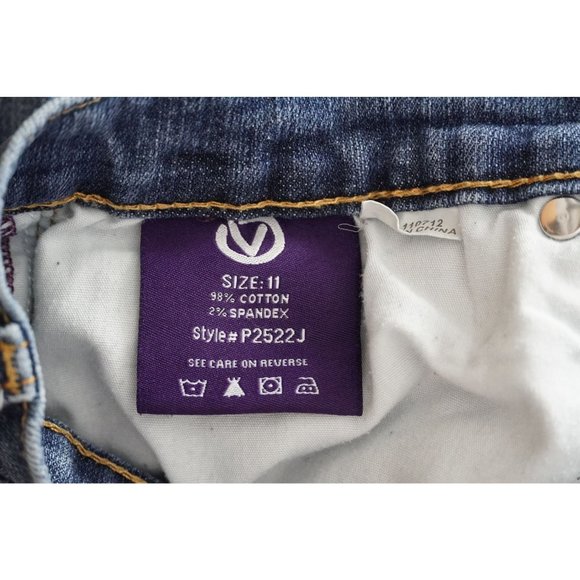 Vigoss Jeans Womens Juniors Size 11 New York Straight Stretch Distressed Denim - Picture 11 of 12